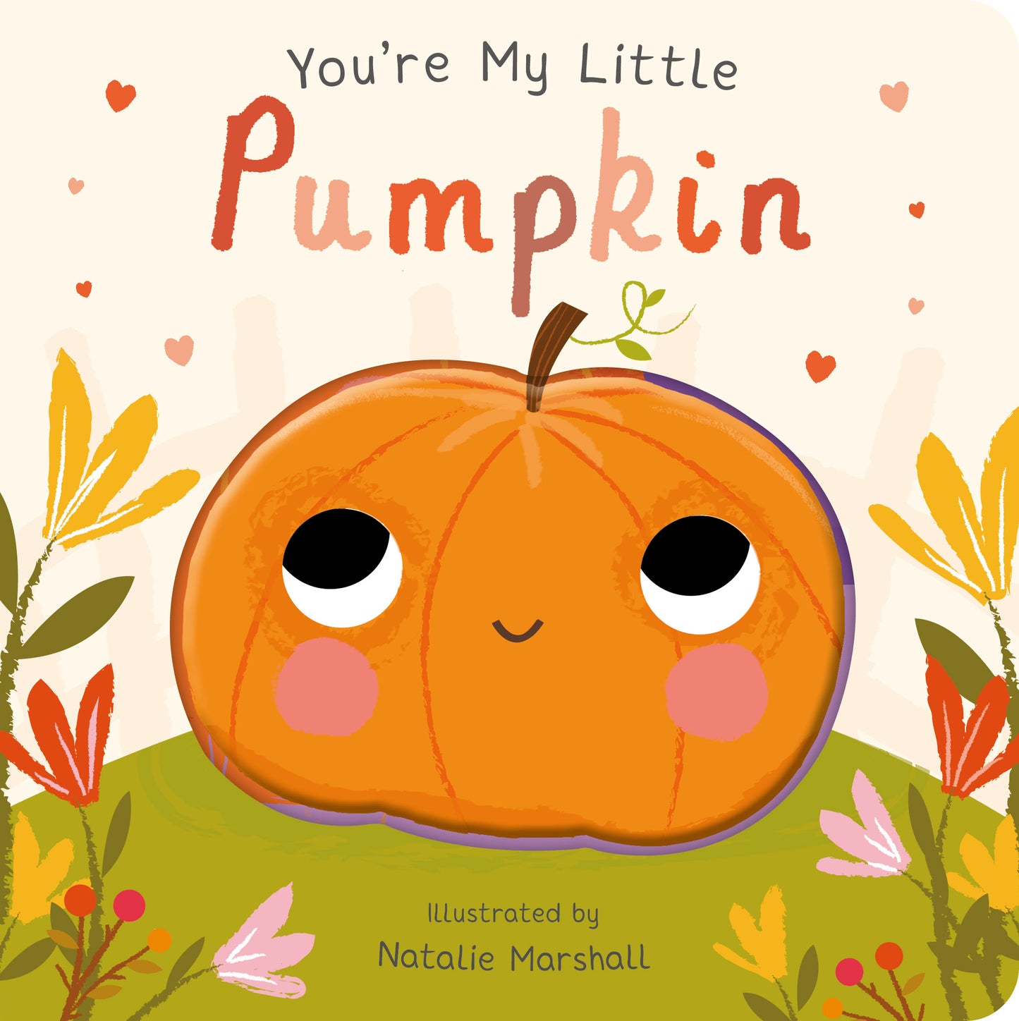 You're My Little Pumpkin plush toy with orange body, cute face, and brown stem