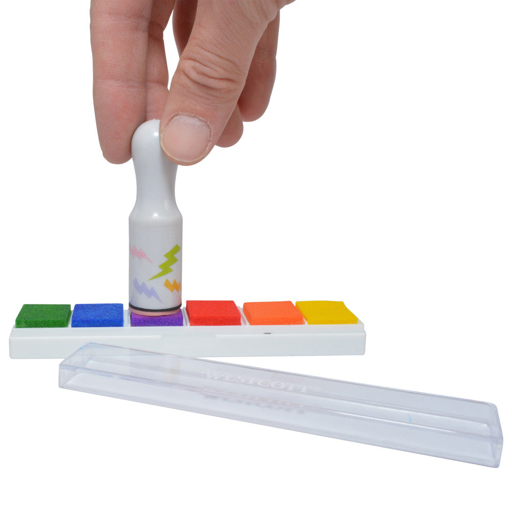 Westcott Creative Stamp and Color Kit - 16 Pieces with Multi-Colored Ink Pad