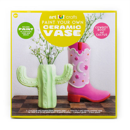 Art 101 Western Flair Ceramic Vase Painting Kit - Cowboy & Cactus Designs