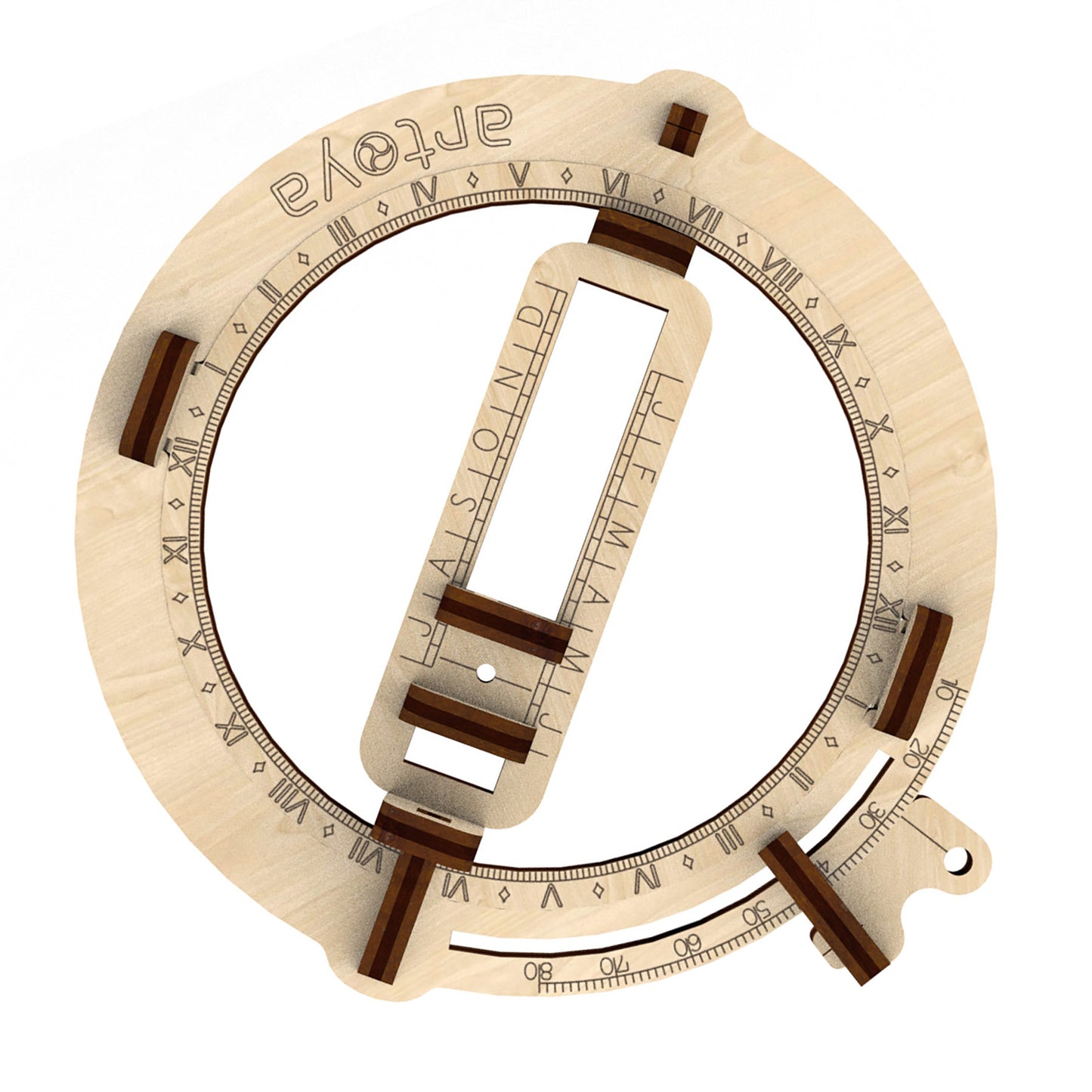Artoya Vintage Pocket Sundial 3D Wooden STEM Kit, 5-Pack