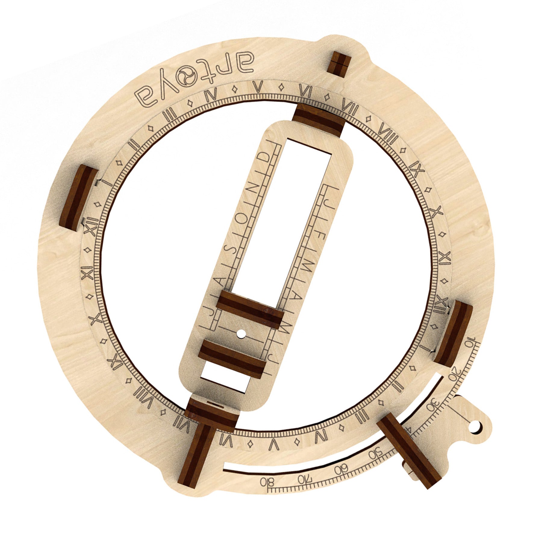 Artoya Vintage Pocket Sundial 3D Wooden STEM Kit, 5-Pack