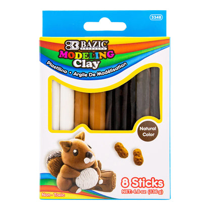 BAZIC Products® Modeling Clay Sticks, 4 Natural/Earth Colors, 4.8 oz (136g) Per Pack, 24 Packs