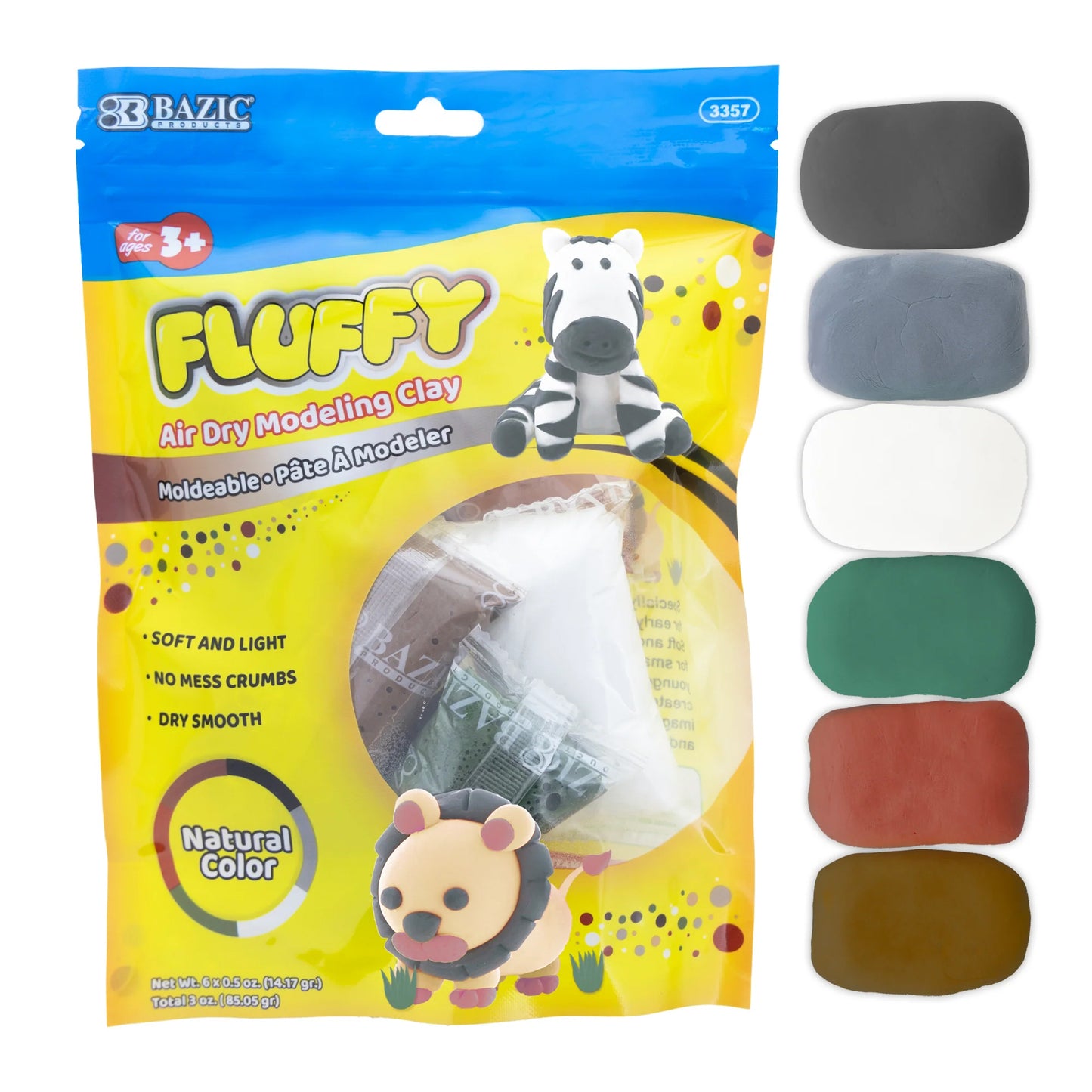 BAZIC Natural Earth Tones Air Dry Modeling Clay Set - 0.5 oz, 24 Packs