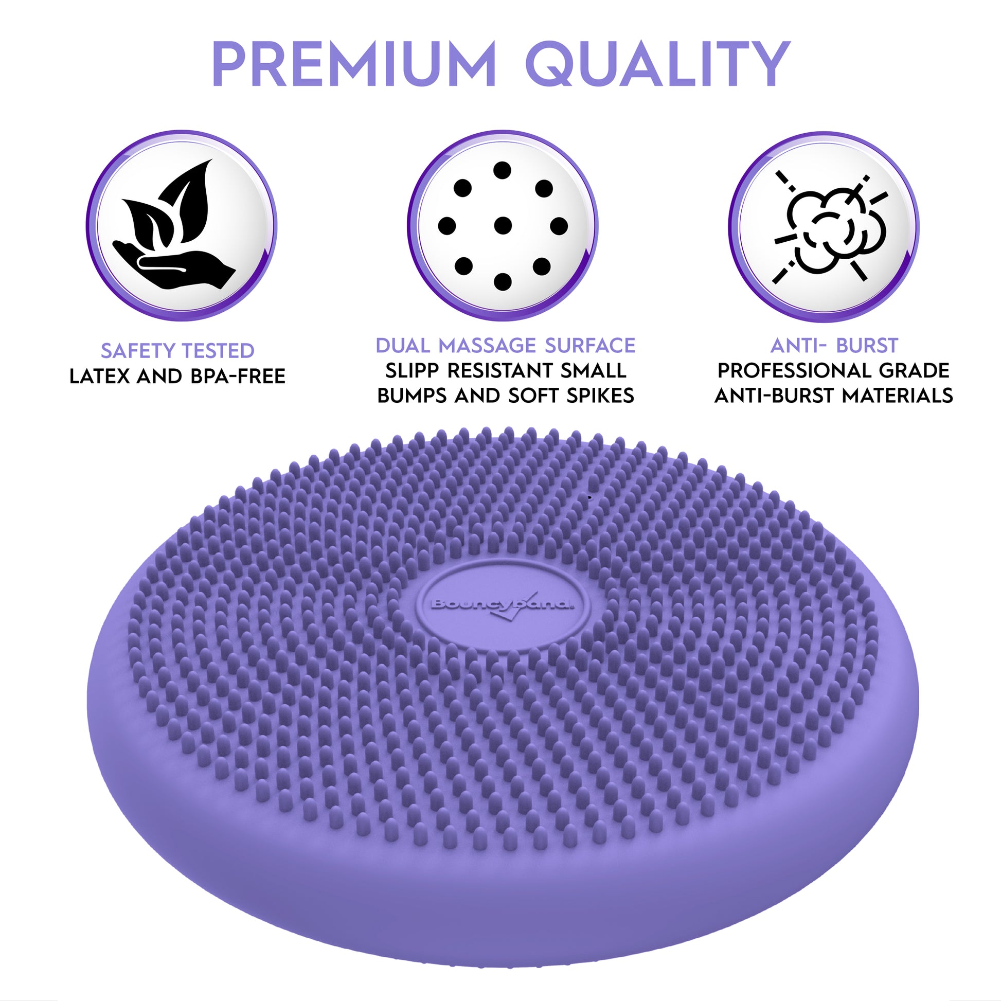 Bouncyband Big Wiggle Seat Sensory Cushion, Playful Purple