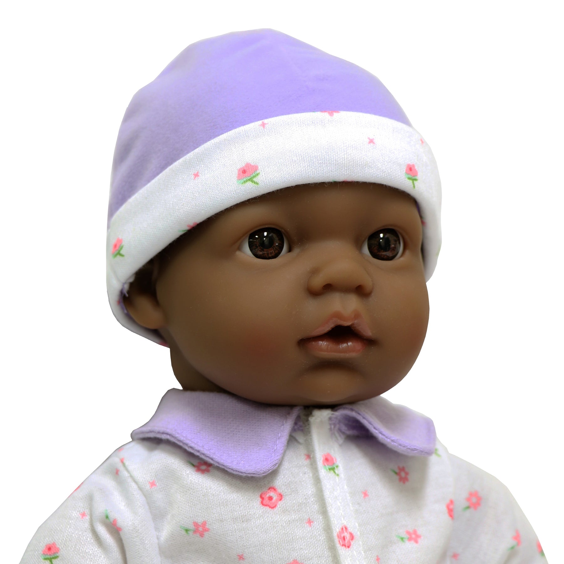 JC Toys La Baby Soft 16" Baby Doll, Purple with Pacifier, African-American