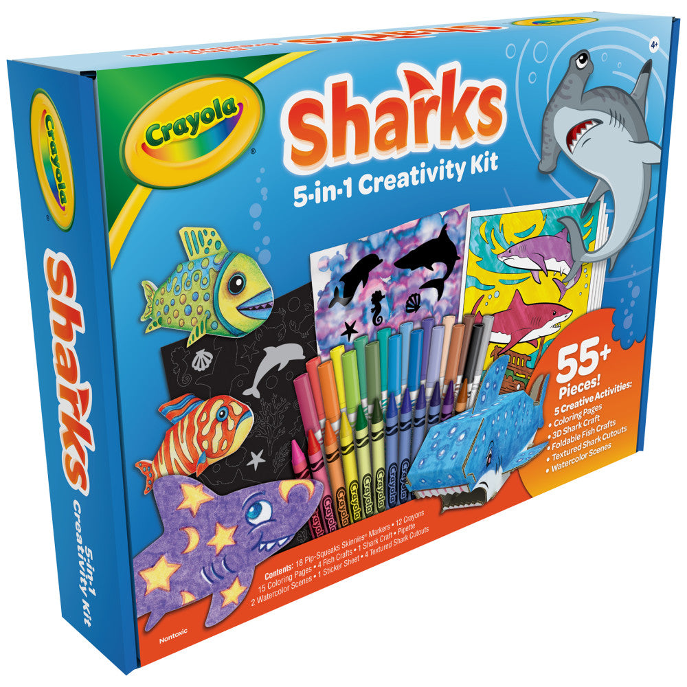 Crayola Sharks 5-in-1 Creativity Kit - Arts and Crafts Set