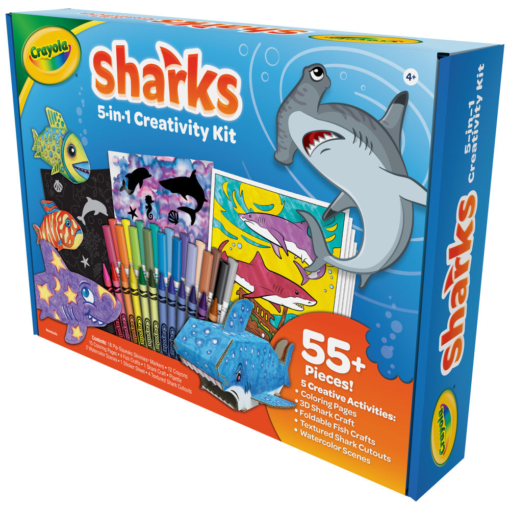 Crayola Sharks 5-in-1 Creativity Kit - Arts and Crafts Set