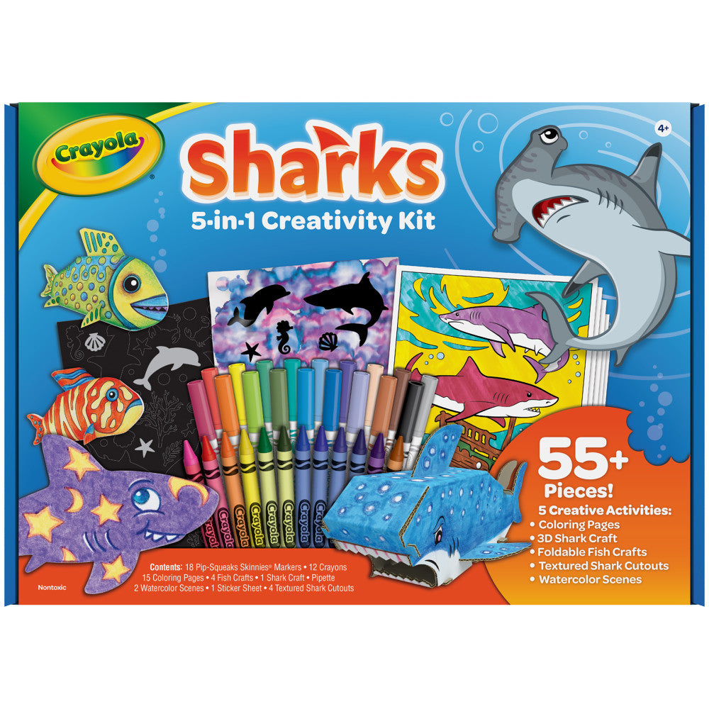 Crayola Sharks 5-in-1 Creativity Kit - Arts and Crafts Set