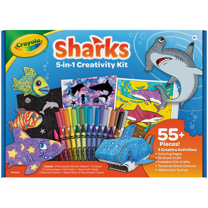 Crayola Sharks 5-in-1 Creativity Kit - Arts and Crafts Set