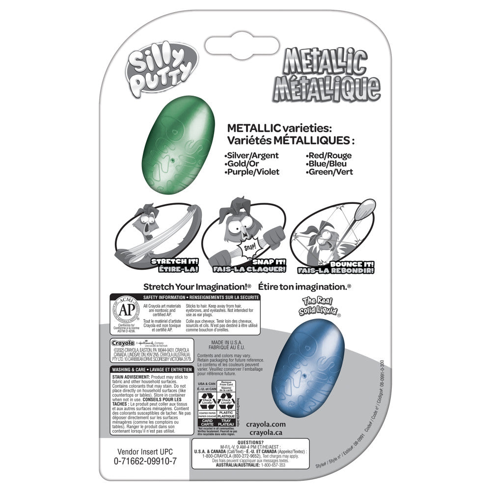 Crayola Silly Putty Metallic Eggs - Assorted Colors, 8 Pack