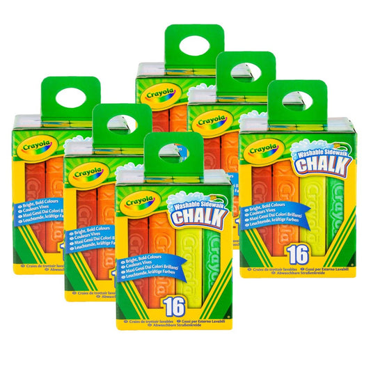 Crayola Colorful Carnival 16-Stick Sidewalk Chalk - Assorted Colors, 96 Total