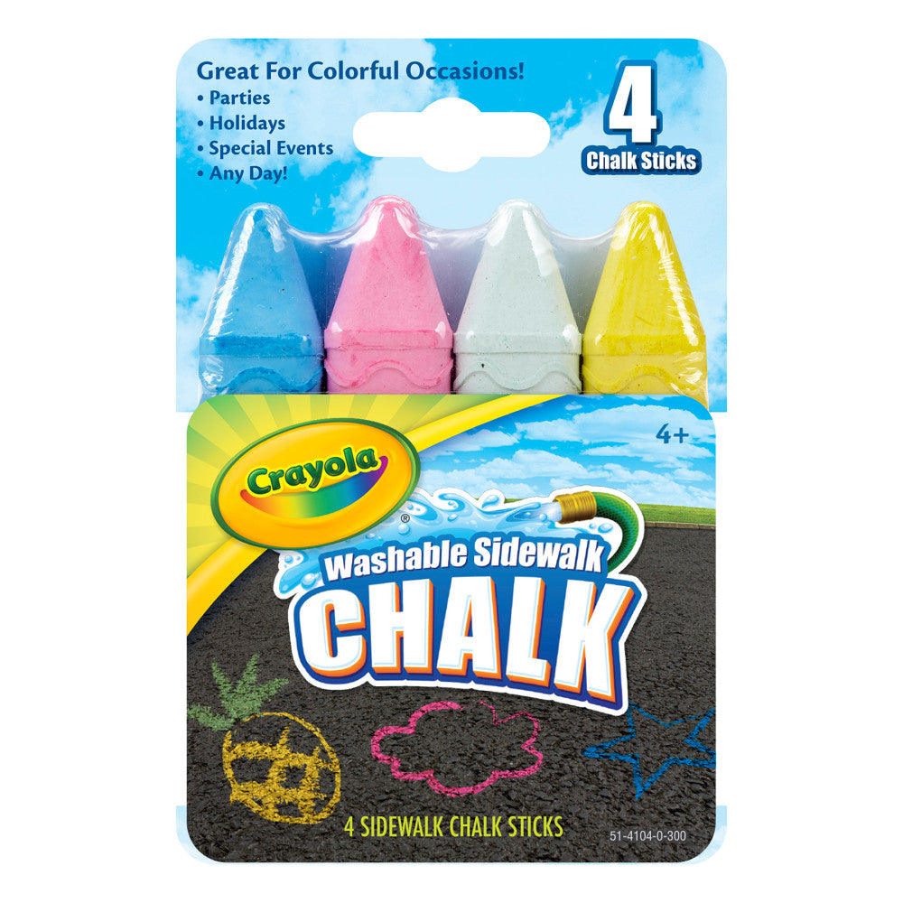 Crayola Outdoor Washable Sidewalk Chalk, 4 Sticks Per Pack, 12 Packs