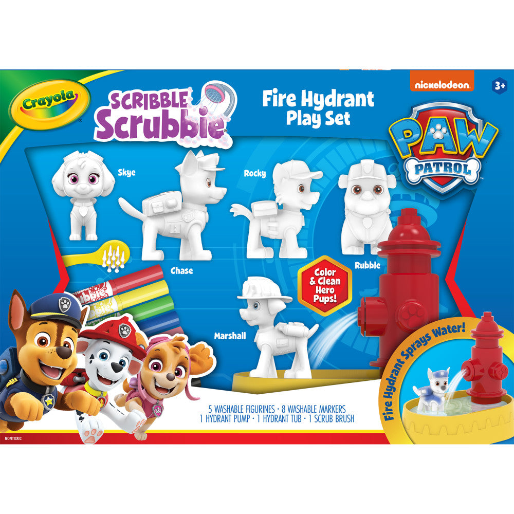 Crayola Paw Patrol Scribble Scrubbie Fire Hydrant Washable Playset