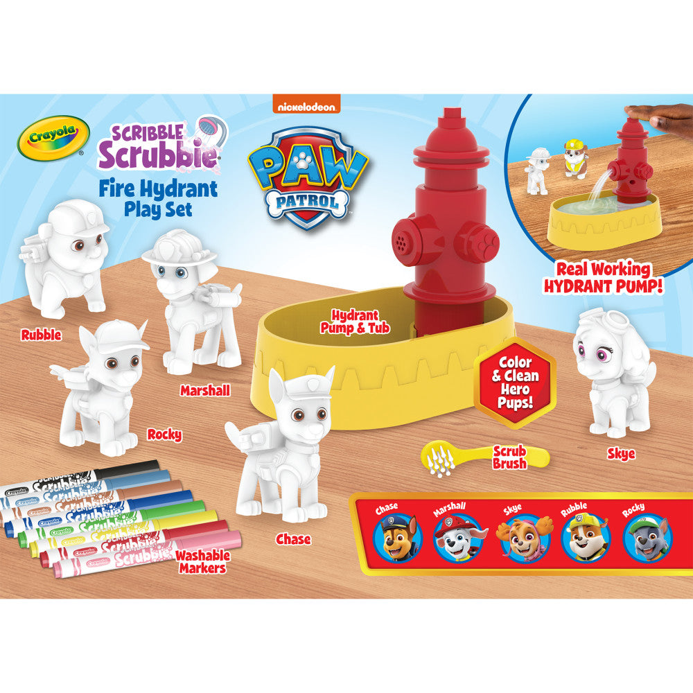 Crayola Paw Patrol Scribble Scrubbie Fire Hydrant Washable Playset