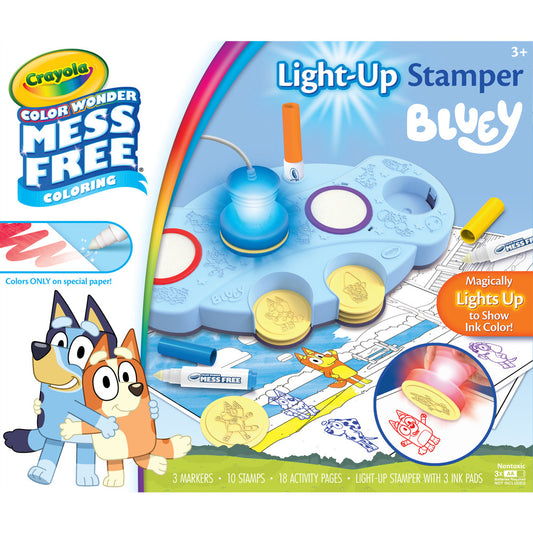 Crayola Bluey Magic Light-Up Stamper Set - Color Wonder Markers