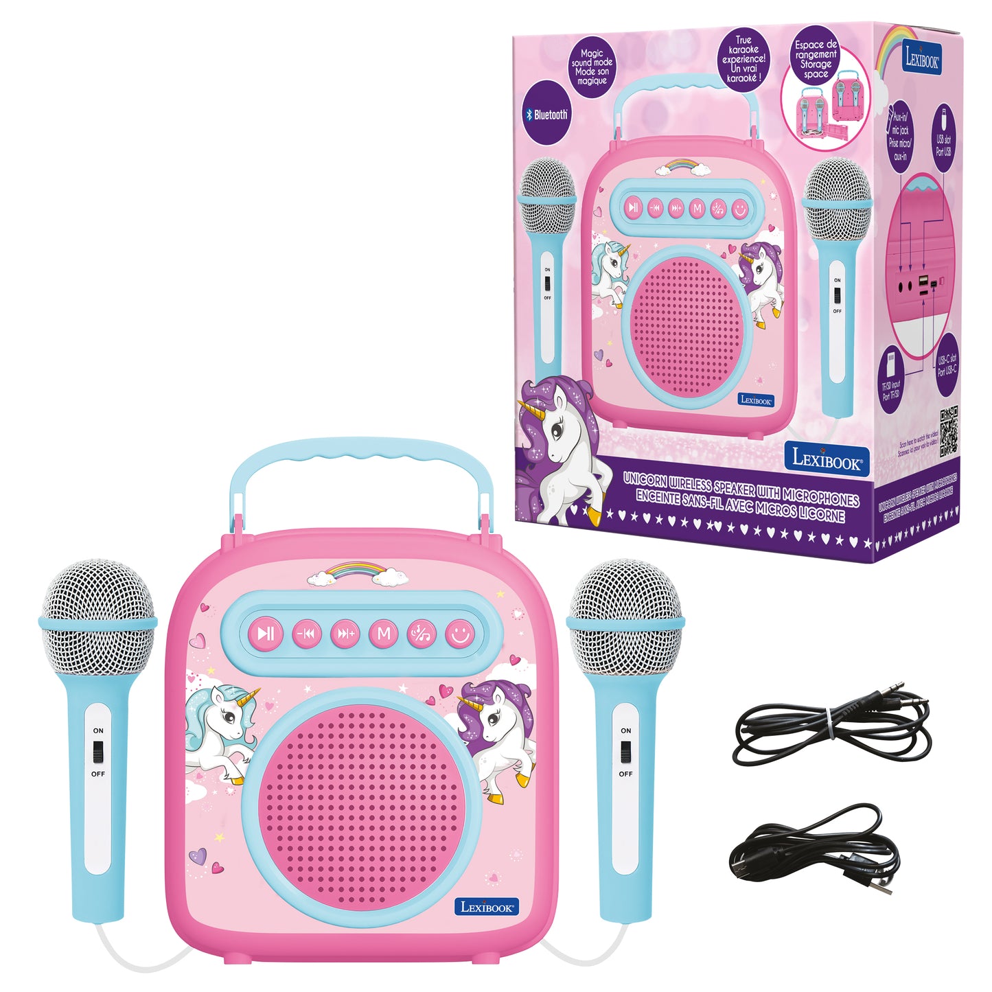 LEXIBOOK Unicorn Bluetooth speaker with microphones