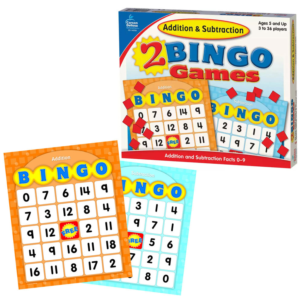 Carson Dellosa Bingo for Kids - Addition & Subtraction Game - Grades K-2
