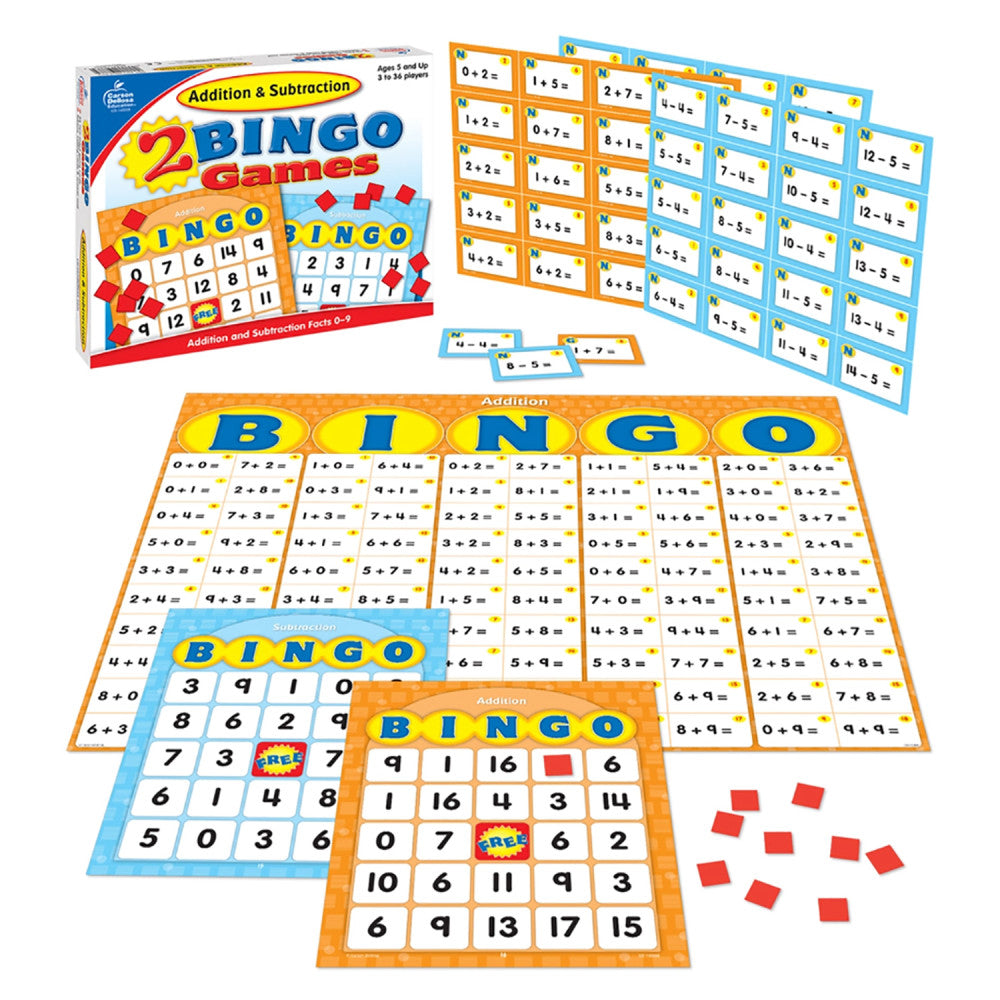 Carson Dellosa Bingo for Kids - Addition & Subtraction Game - Grades K-2