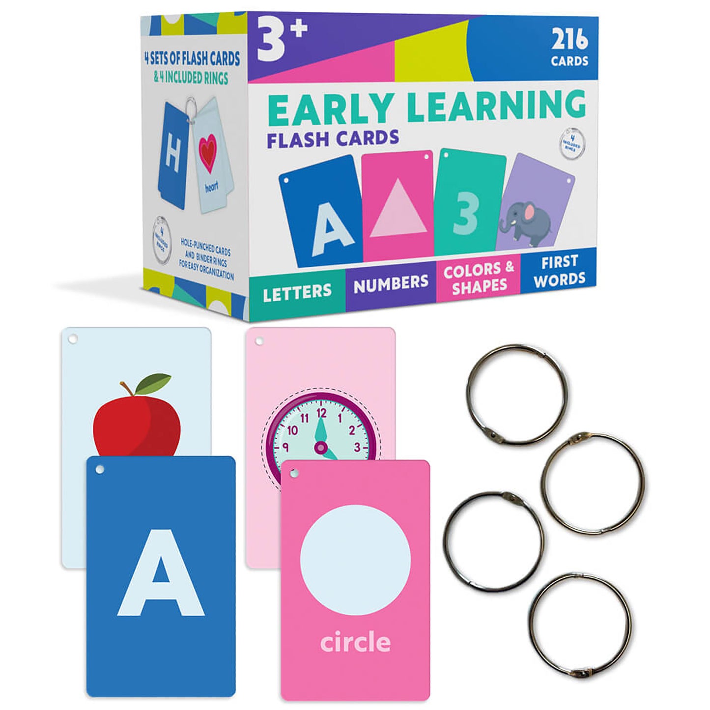 Carson Dellosa Education Early Learning Flash Cards, 4 Per Set, 2 Sets