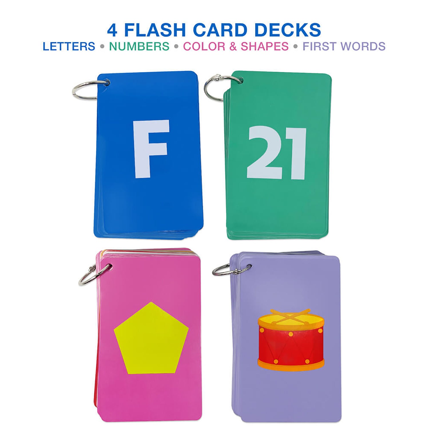 Carson Dellosa Education Early Learning Flash Cards, 4 Per Set, 2 Sets