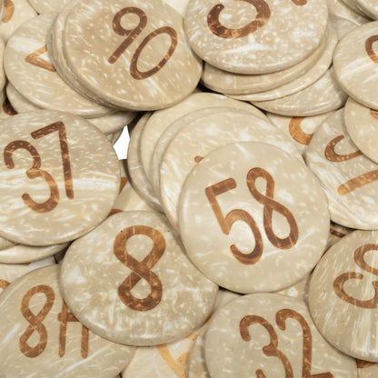 Ready2Learn Coconut Numbers Set - Natural Coconut Shells - 1-100 Counting Pieces