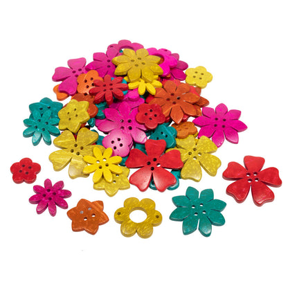 READY 2 LEARN Vibrant Coconut Flowers - Crafting and Learning - Set of 50