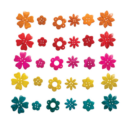 READY 2 LEARN Vibrant Coconut Flowers - Crafting and Learning - Set of 50