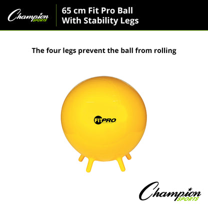 Champion Sports FitPro Ball with Stability Legs, 65cm - Stability & Strength Trainer