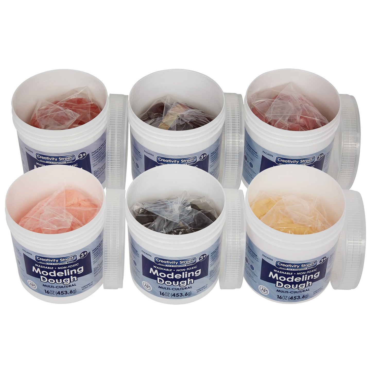 Creativity Street® Modeling Dough, 6 Multi-Cultural Assortment, 1 lb. Per Color, 6 Pieces