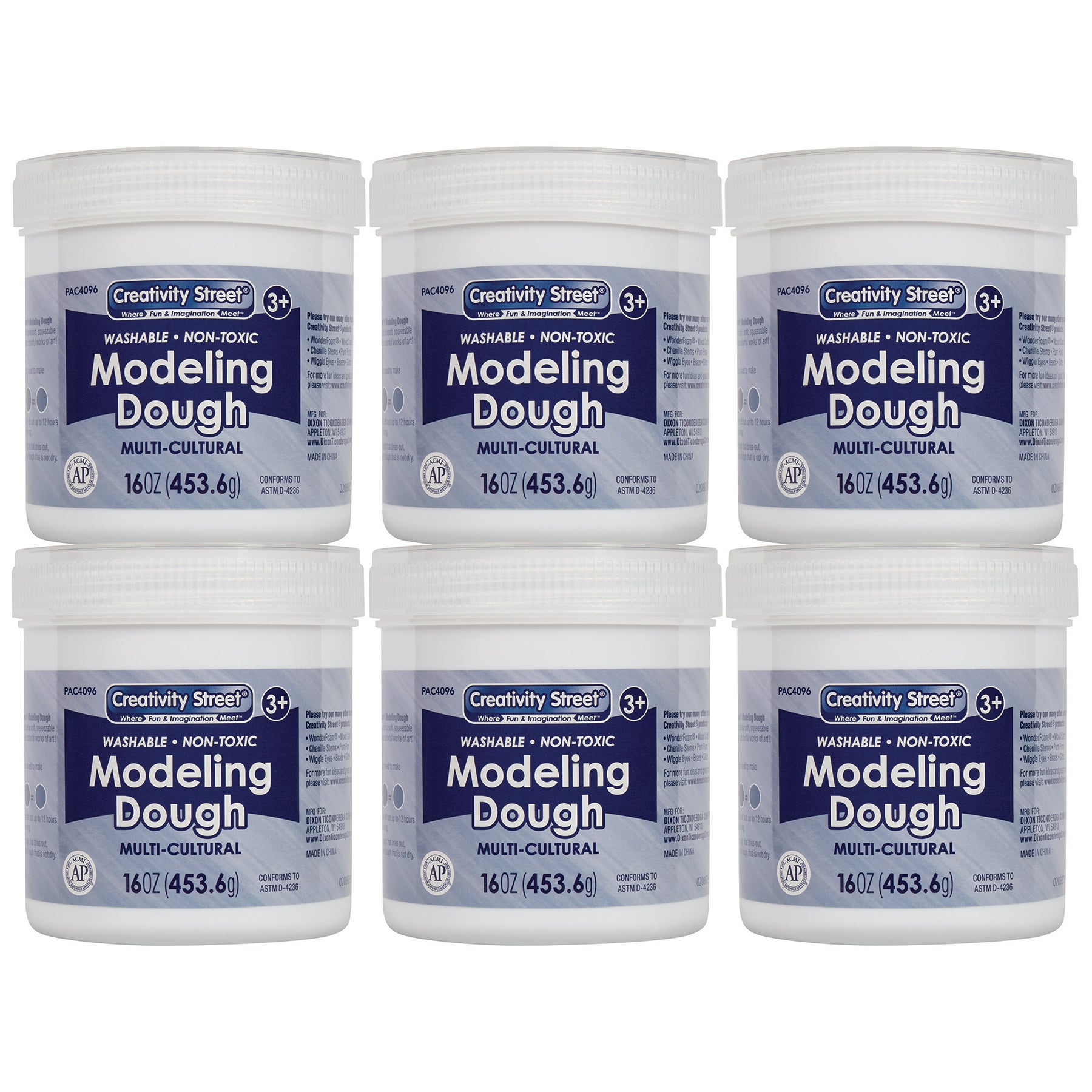 Creativity Street® Modeling Dough, 6 Multi-Cultural Assortment, 1 lb. Per Color, 6 Pieces