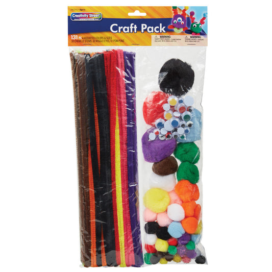 Creativity Street Deluxe Craft Pack - Stems, Poms, Wiggle Eyes, 131 Pieces