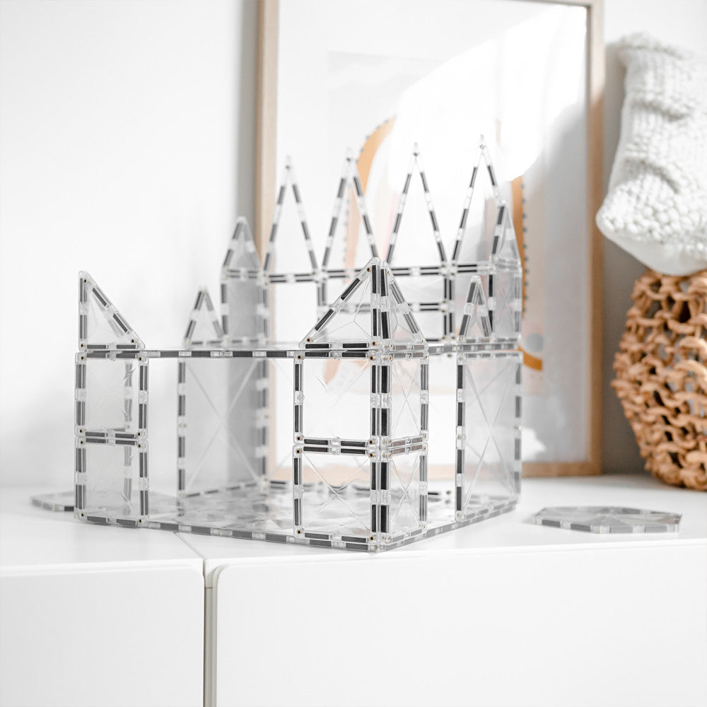 Connetix Magnetic Tiles 2-Piece Clear Base Plate Pack for Creative Building