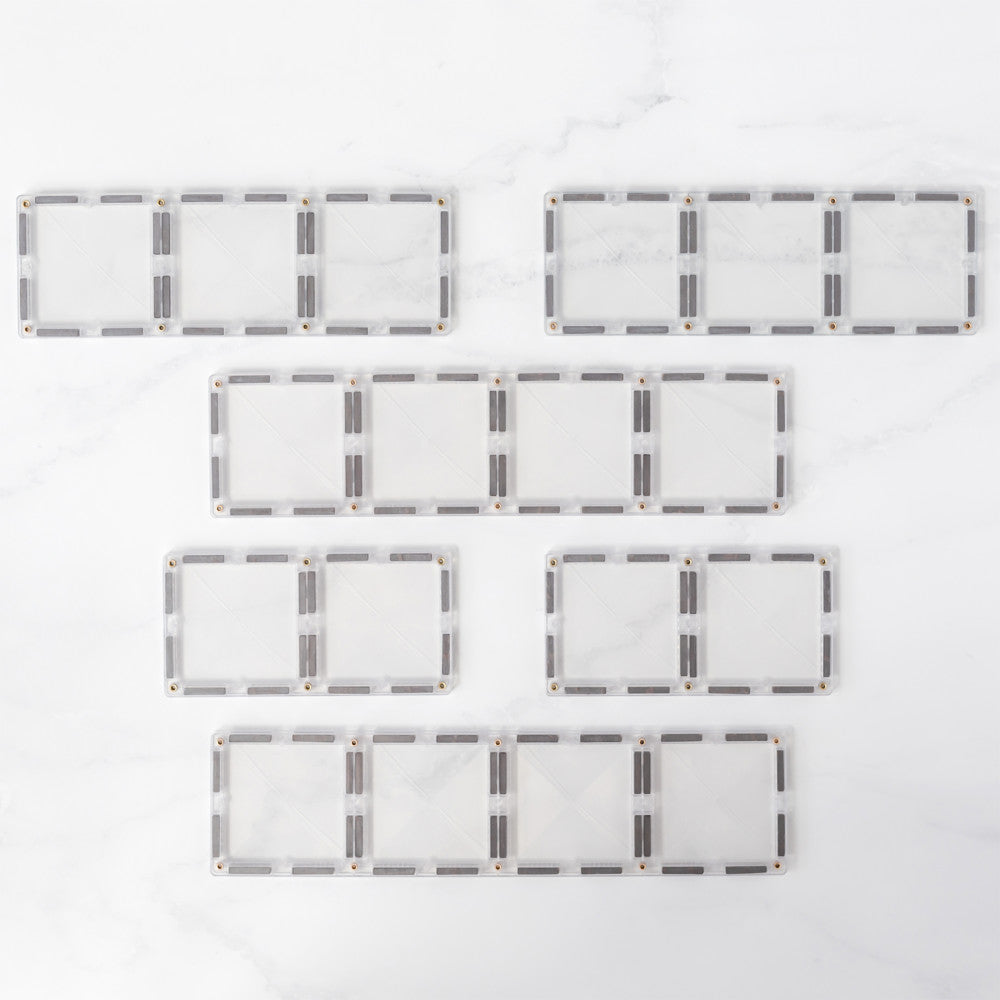 Connetix Magnetic Tiles Clear Rectangle Pack, 12-Piece Set