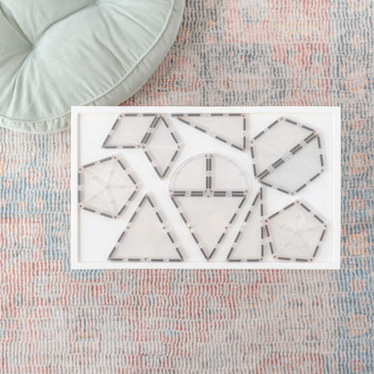 Connetix Magnetic Tiles Clear Shape Expansion Pack, 24 Pieces