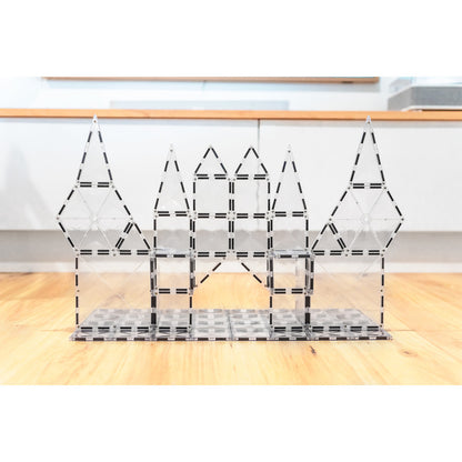 Connetix Magnetic Tiles Clear Starter Pack - 34 Piece Translucent Shapes