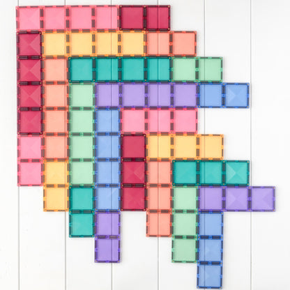 Connetix Magnetic Tiles Pastel Rectangle Set - 24 Piece Colorful Building Kit