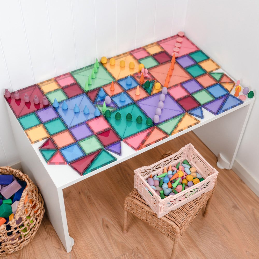 Connetix Magnetic Tiles Pastel Starter Pack - 64 Pieces