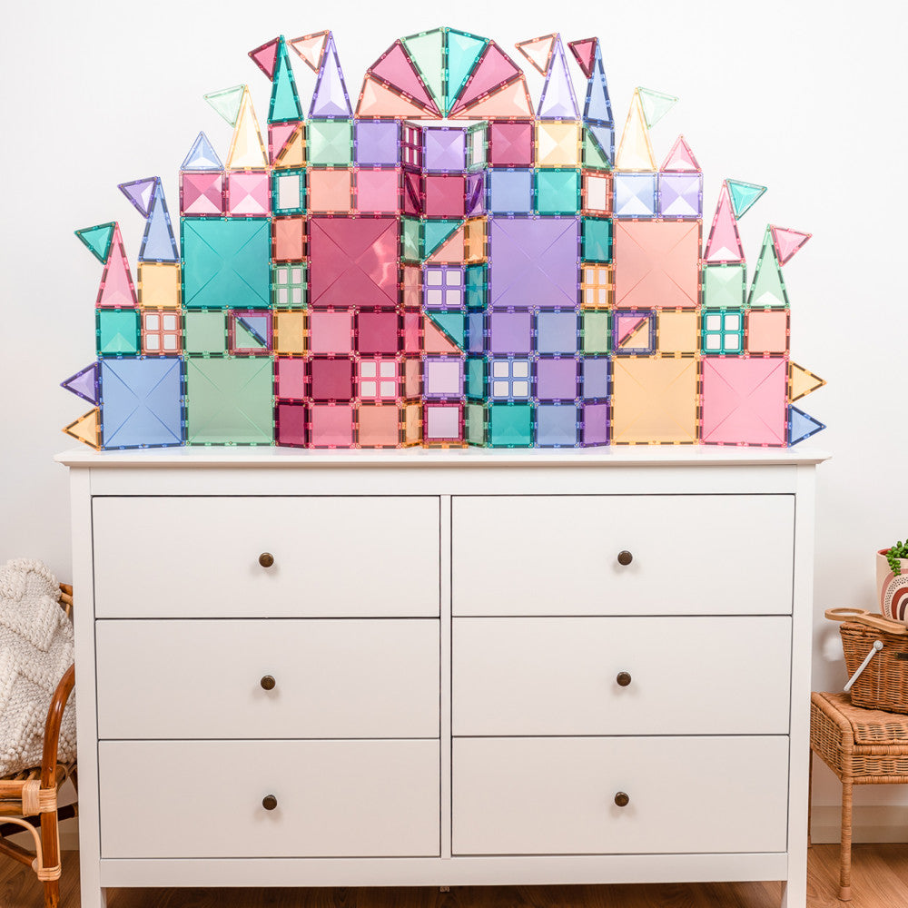 Connetix Magnetic Tiles Pastel Creative Pack - 120-Piece Set for Colorful Building Fun