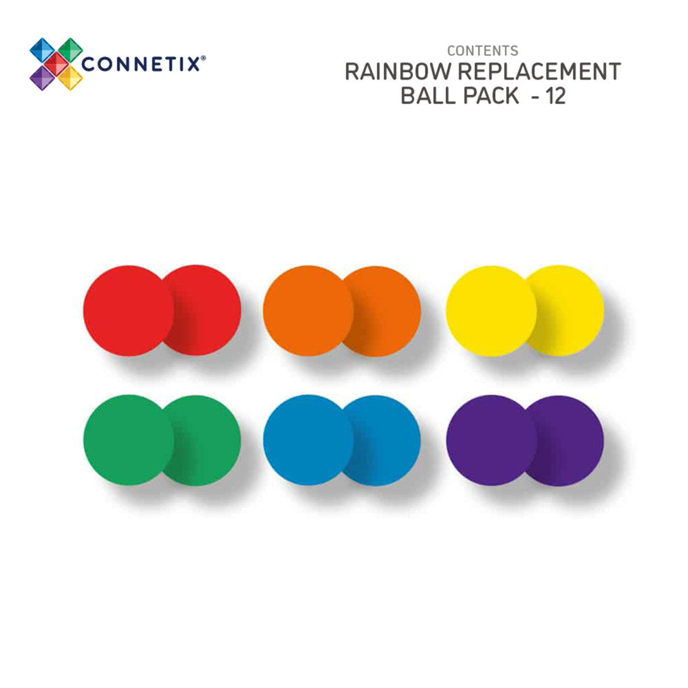 Connetix Magnetic Tiles Rainbow Ball Pack - 12 Colorful Pieces