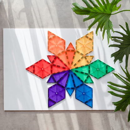 Connetix Rainbow Geometry Magnetic Tiles Set, 30 Pieces
