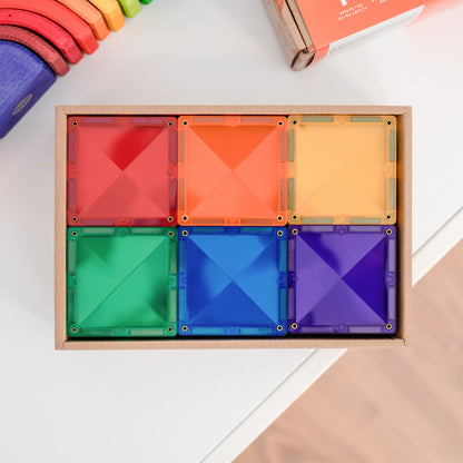 Connetix Magnetic Tiles Rainbow Square 42-Piece Set - Vibrant Colors