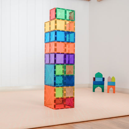 Connetix Magnetic Tiles Rainbow Square 42-Piece Set - Vibrant Colors