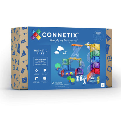 Connetix Rainbow Ball Run Magnetic Tiles Expansion Pack - 66 Pieces