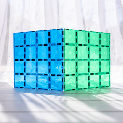Connetix Magnetic Tiles Rainbow Blue & Green Base Plate Set, 2 Pieces