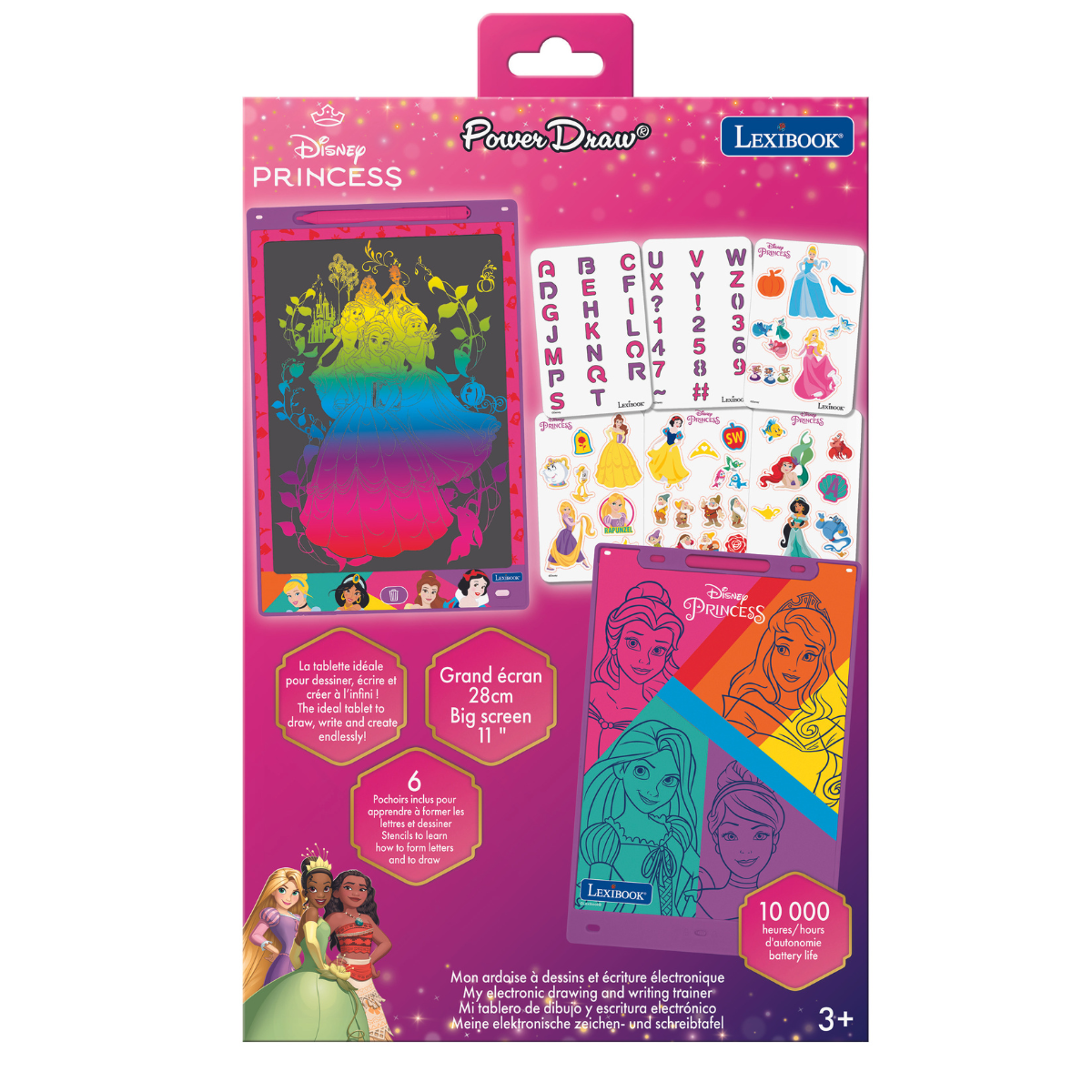 Disney Princess 11’’  multicolor learning drawing E-ink tablet with stencils