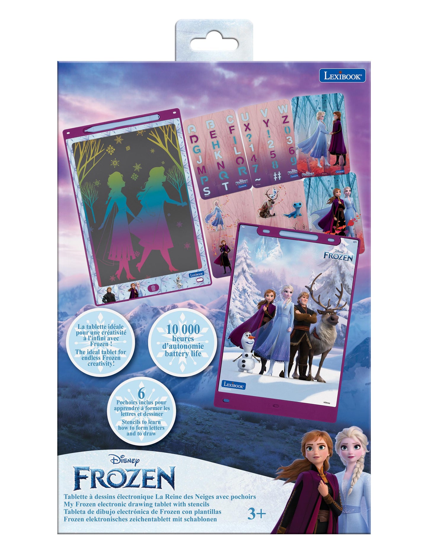 ArtZone Multicolor 11'' E-Ink Learning Tablet with Stencils - Frozen Theme