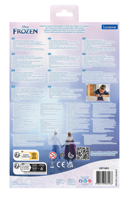 ArtZone Multicolor 11'' E-Ink Learning Tablet with Stencils - Frozen Theme