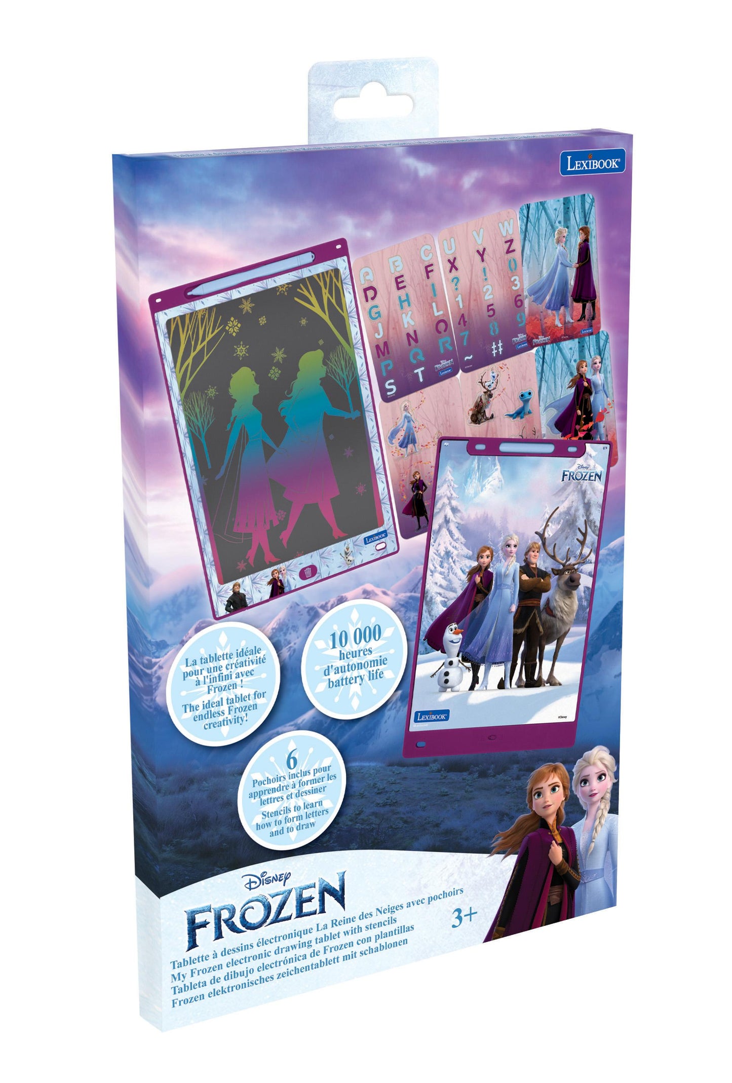 ArtZone Multicolor 11'' E-Ink Learning Tablet with Stencils - Frozen Theme