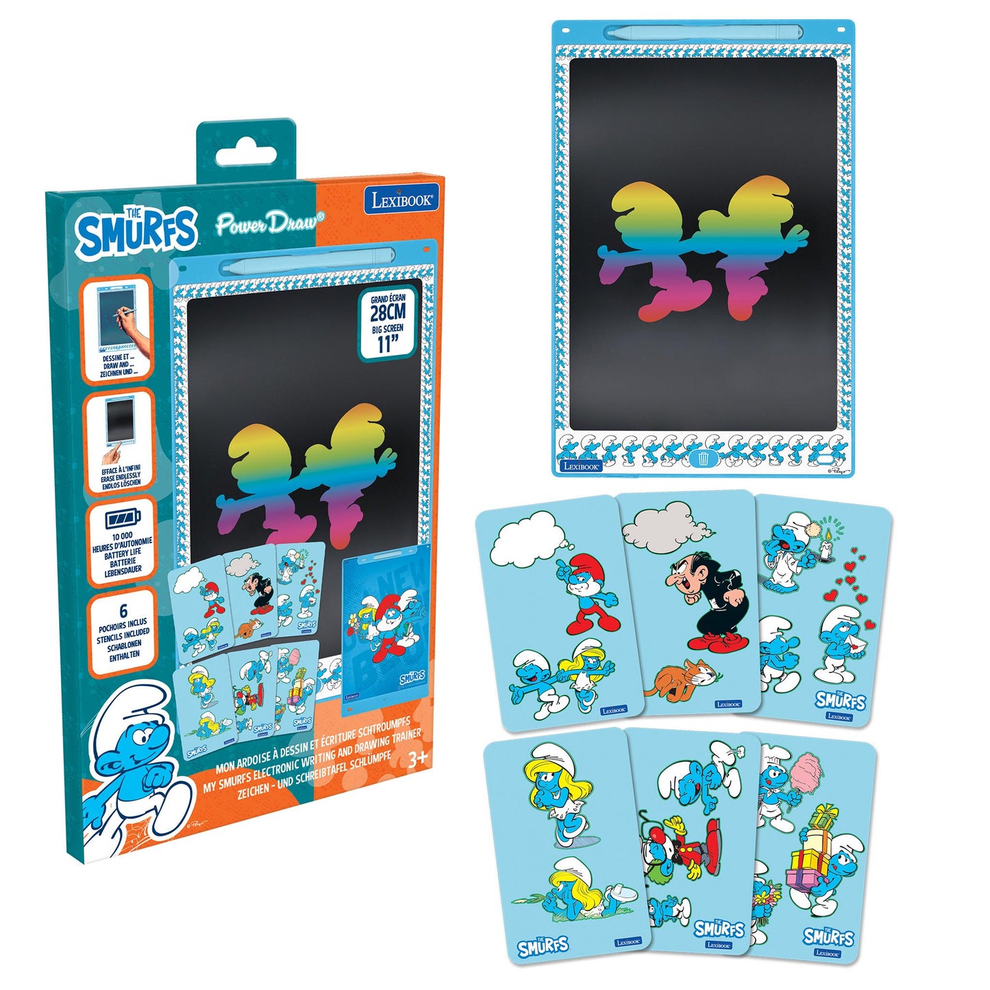 Smurfs Magic Canvas 11'' Multicolor Learning Drawing Tablet - Turquoise