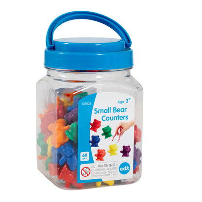 Edxeducation Colorful Bear Counters - Educational Sorting Toy in Mini Jar, Set of 60